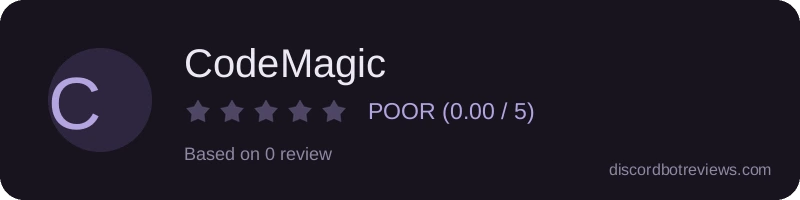 Rating widget preview for CodeMagic