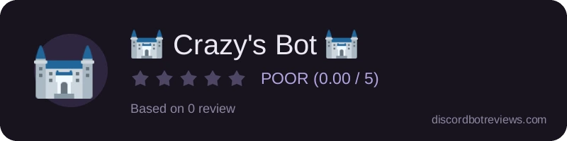 Rating widget preview for 🏰 Crazy's Bot 🏰