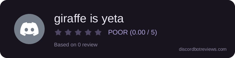 Rating widget preview for giraffe is yeta