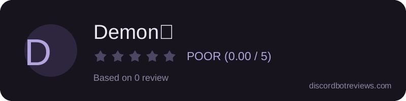 Rating widget preview for Demon💀