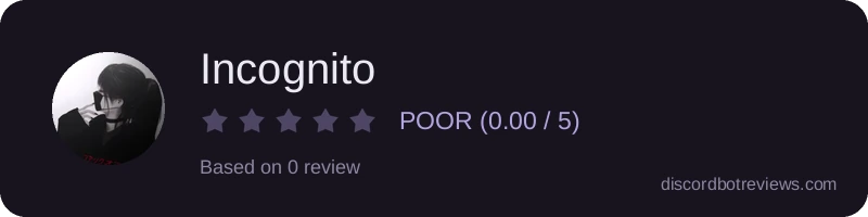 Rating widget preview for Incognito