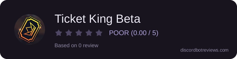 Rating widget preview for Ticket King Beta
