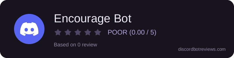Rating widget preview for Encourage Bot