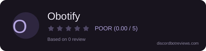 Rating widget preview for Obotify