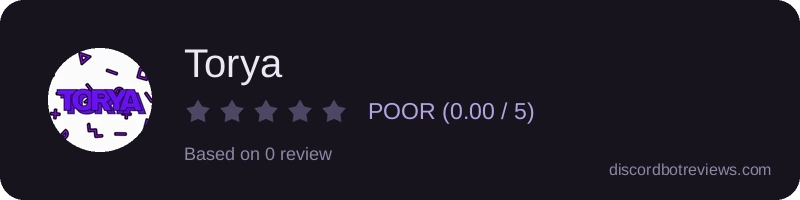 Rating widget preview for Torya
