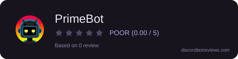 Rating widget preview for PrimeBot