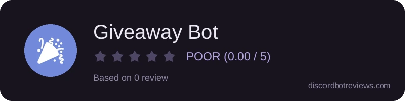 Rating widget preview for Giveaway Bot