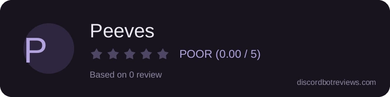 Rating widget preview for Peeves