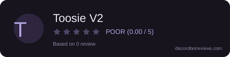 Rating widget preview for Toosie V2