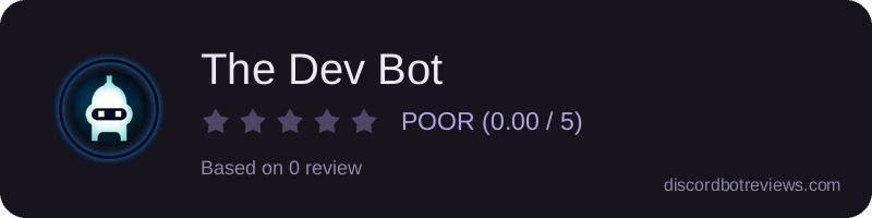 Rating widget preview for The Dev Bot