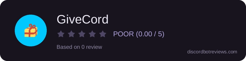 Rating widget preview for GiveCord