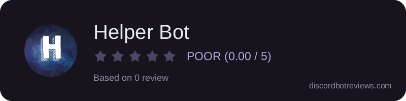 Rating widget preview for Helper Bot