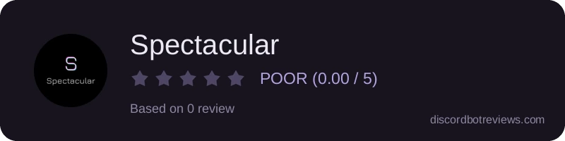 Rating widget preview for Spectacular