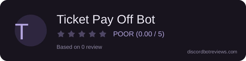 Rating widget preview for Ticket Pay Off Bot