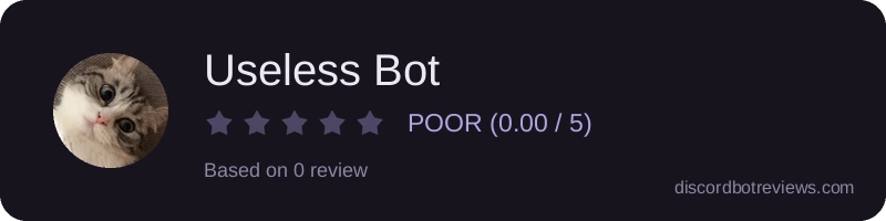 Rating widget preview for Useless Bot