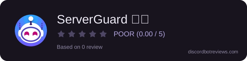 Rating widget preview for ServerGuard ⚔️