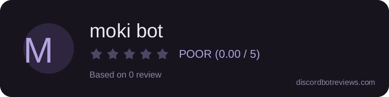 Rating widget preview for moki bot