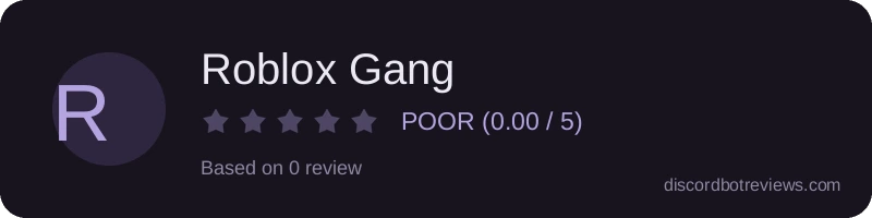 Rating widget preview for Roblox Gang