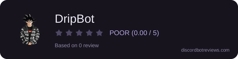 Rating widget preview for DripBot