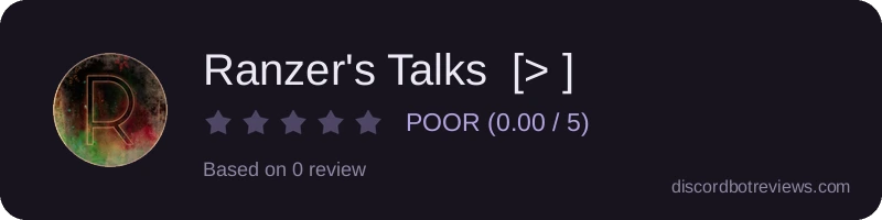 Rating widget preview for Ranzer's Talks  [> ]