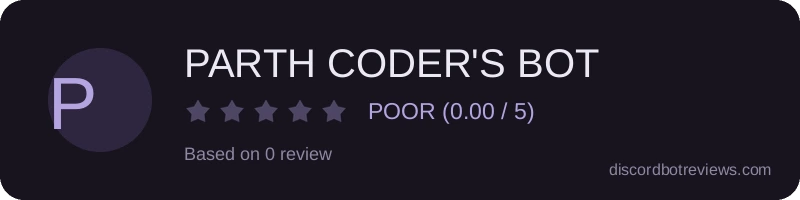 Rating widget preview for PARTH CODER'S BOT