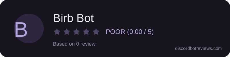 Rating banner for Birb Bot