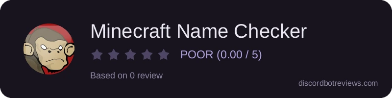 Rating widget preview for Minecraft Name Checker