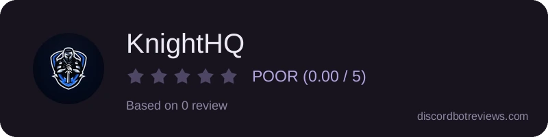 Rating widget preview for KnightHQ