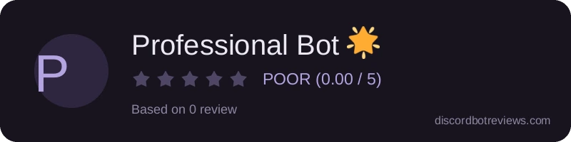 Rating widget preview for Professional Bot 🌟