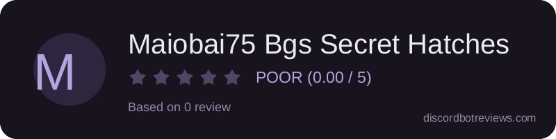 Rating banner for Maiobai75 Bgs Secret Hatches