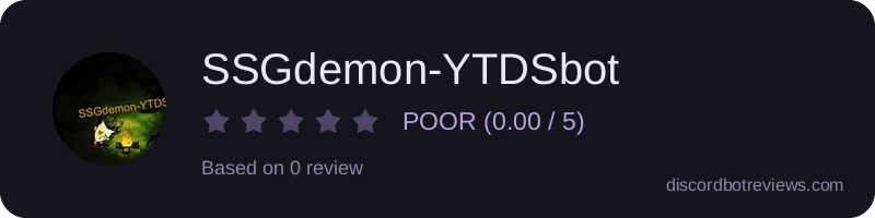 Rating widget preview for SSGdemon-YTDSbot