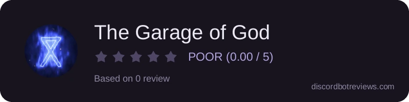 Rating widget preview for The Garage of God