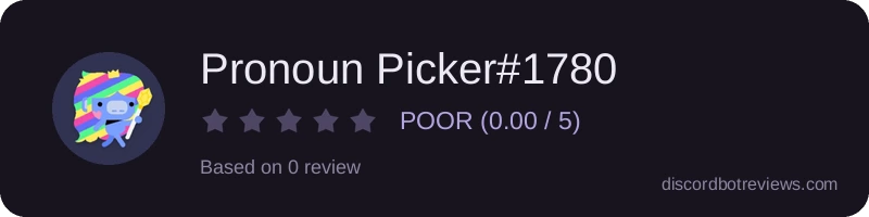 Rating widget preview for Pronoun Picker#1780