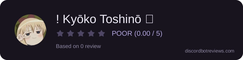 Rating widget preview for ! Kyōko Toshinō 厷
