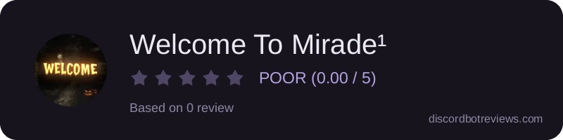Rating widget preview for Welcome To Mirade¹