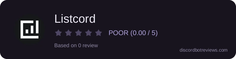 Rating widget preview for Listcord