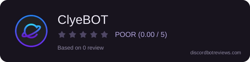 Rating widget preview for ClyeBOT
