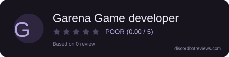 Rating widget preview for Garena Game developer