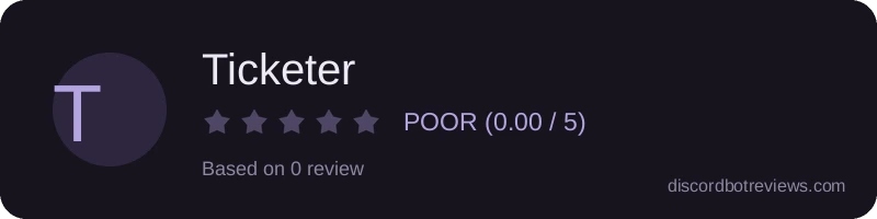 Rating widget preview for Ticketer