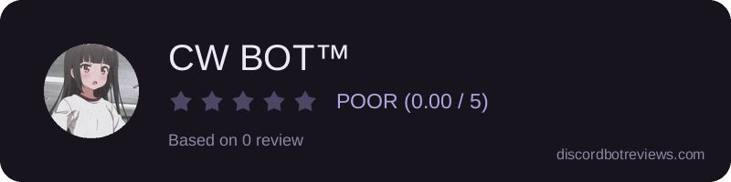 Rating widget preview for CW BOT™