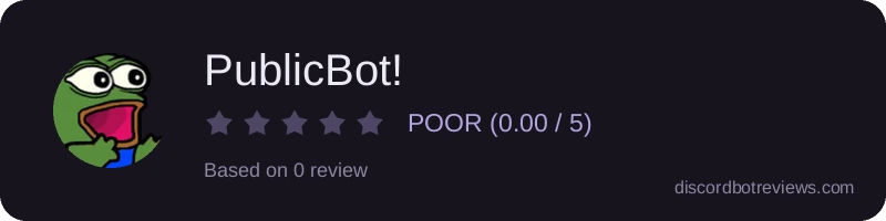 Rating widget preview for PublicBot!