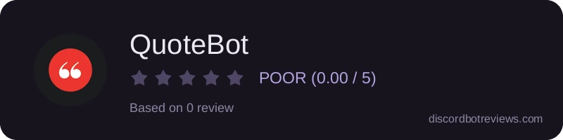 Rating widget preview for QuoteBot