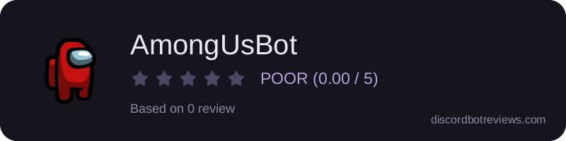 Rating widget preview for AmongUsBot