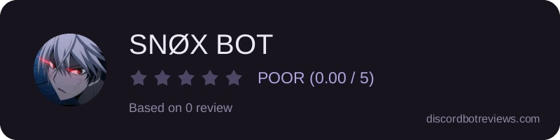 Rating widget preview for SNØX BOT