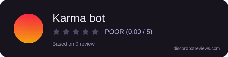 Rating widget preview for Karma bot