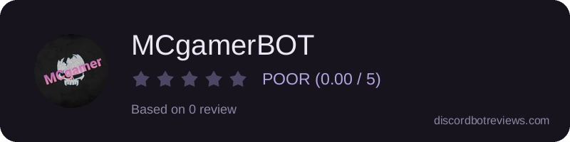 Rating widget preview for MCgamerBOT