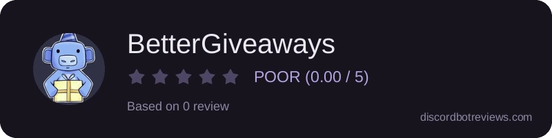 Rating widget preview for BetterGiveaways