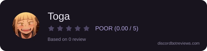 Rating widget preview for Toga