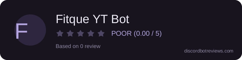 Rating widget preview for Fitque YT Bot