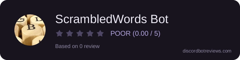 Rating banner for ScrambledWords Bot